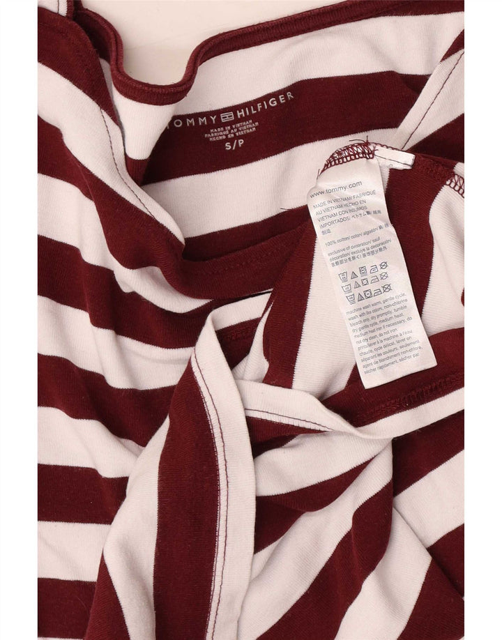 Tommy Hilfiger Femei Regular Top cu mâneci 3/4 UK 8 Small White Striped