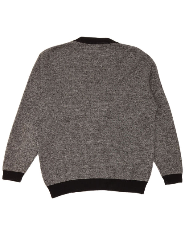 Pulover Cardigan Vintage pentru bărbați IT 50 Medium Gri cu dungi