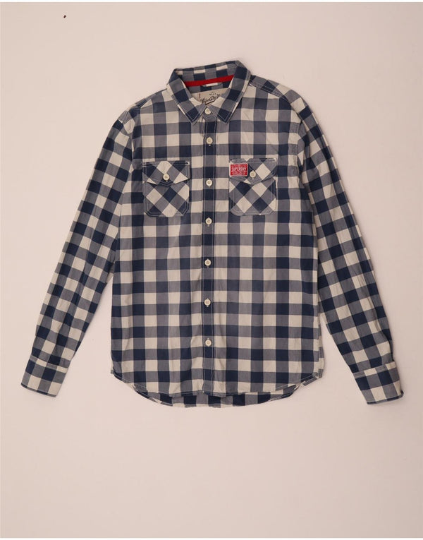 Cămașă pentru bărbați Superdry 2XL Blue Gingham Bumbac