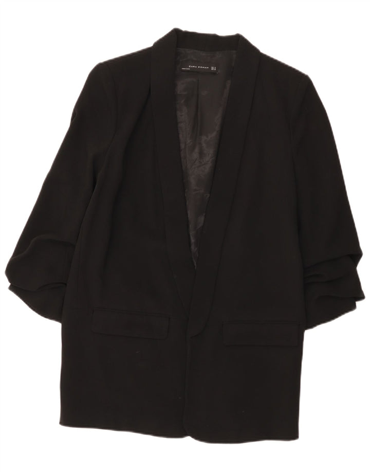 Jachetă pentru femei Zara cu mâneci 3/4 deschise, UK 14 Medium Negru
