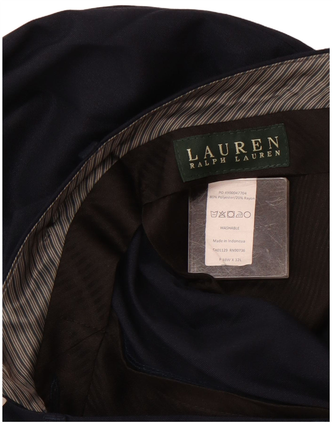 Pantaloni de costum pentru bărbați Ralph Lauren L38 L32 poliester bleumarin