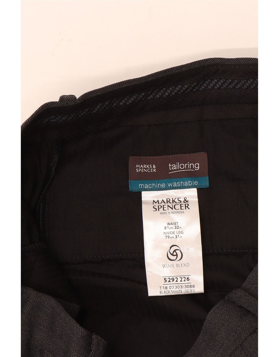 Marks & Spencer Pantaloni drepți pentru bărbați L32 L31 Poliester gri