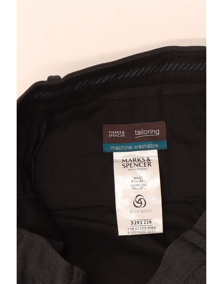 Marks & Spencer Pantaloni drepți pentru bărbați L32 L31 Poliester gri