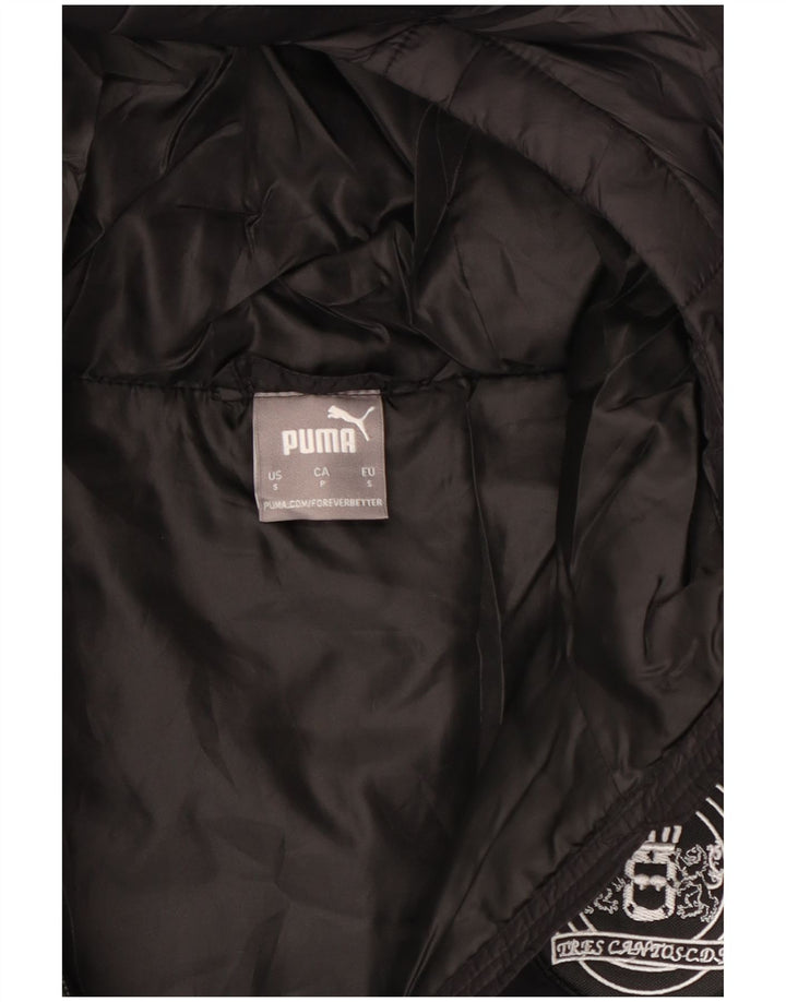 Jachetă căptușită cu glugă Puma pentru bărbați UK 36 Small Black Nylon