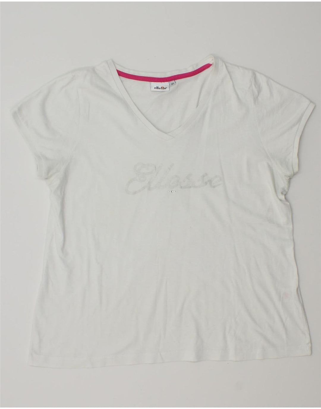 Tricou cu grafic pentru femei Ellesse Top UK 20 2XL Bumbac alb