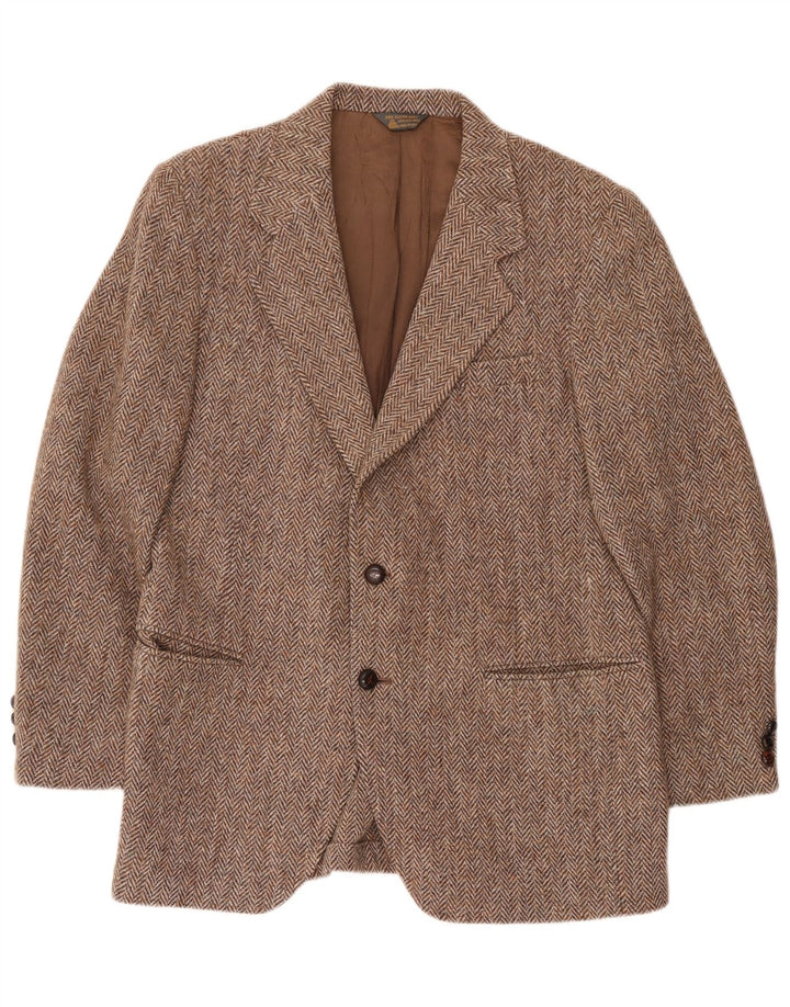 Jachetă pentru bărbați Harris Tweed, cu ajustare obișnuită, Marea Britanie 42, maro, oase