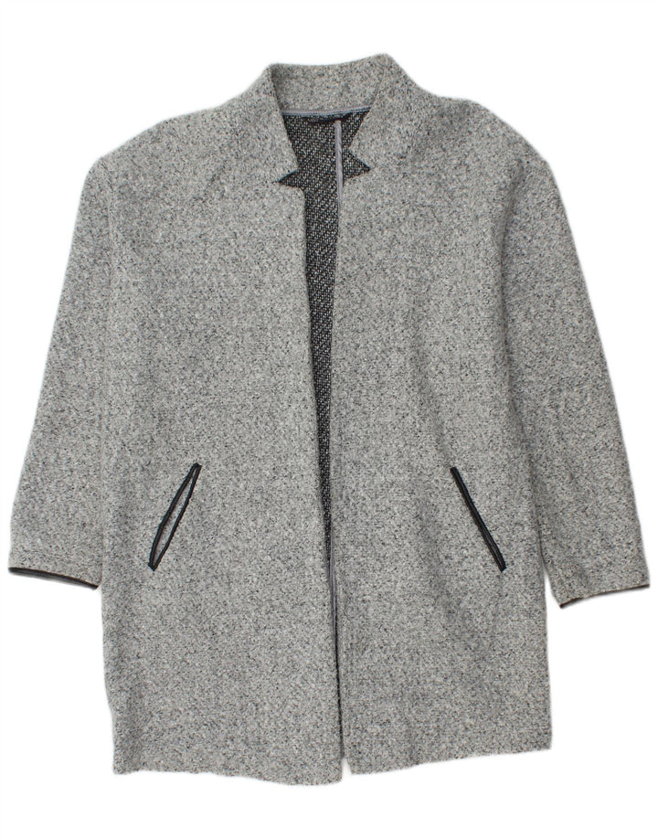 Palton deschis pentru femei Marks & Spencer UK 14, mare, gri poliester cu pete