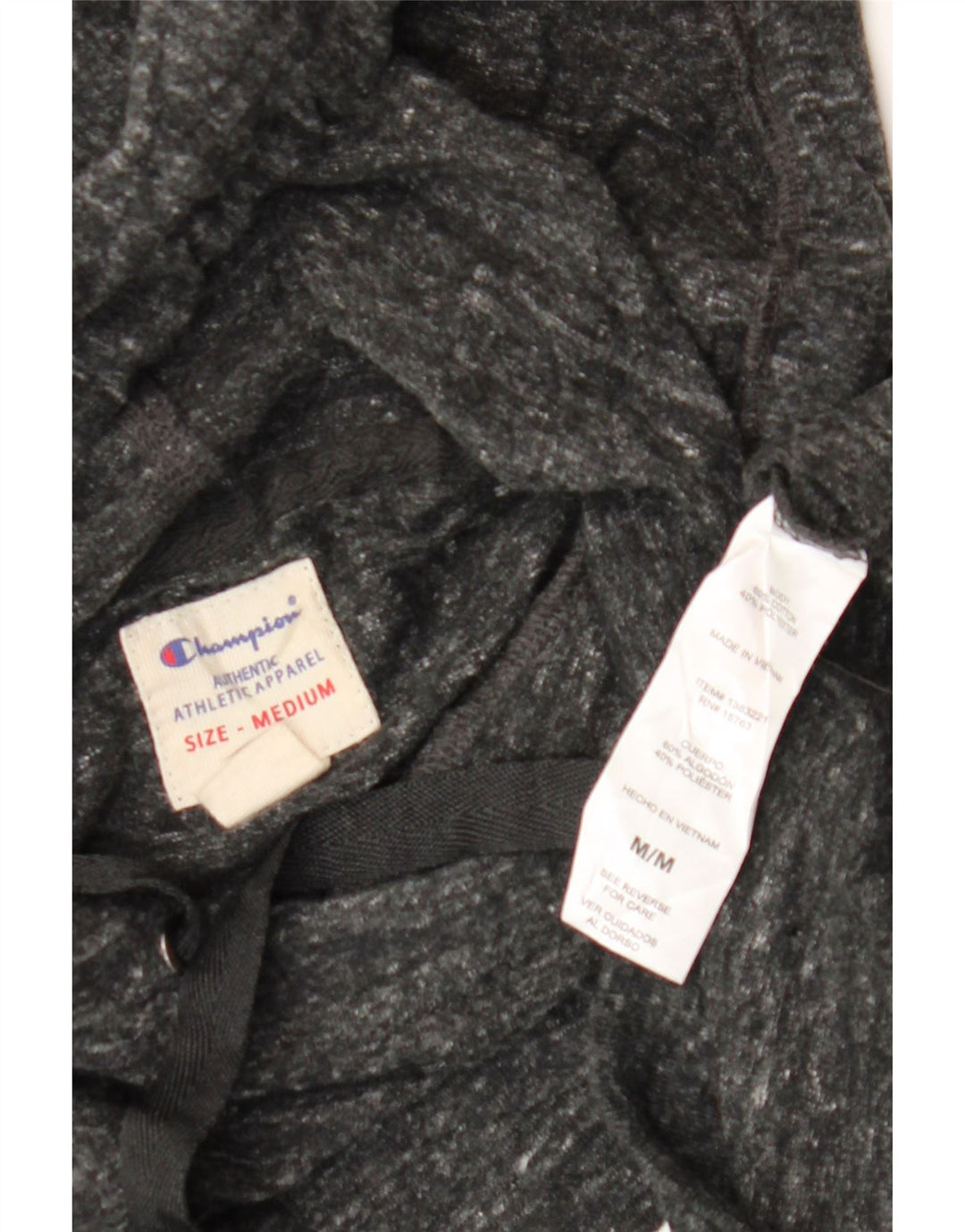 Pulover cu glugă cu grafică CHAMPION pentru femei UK 14, bumbac cu pete gri mediu