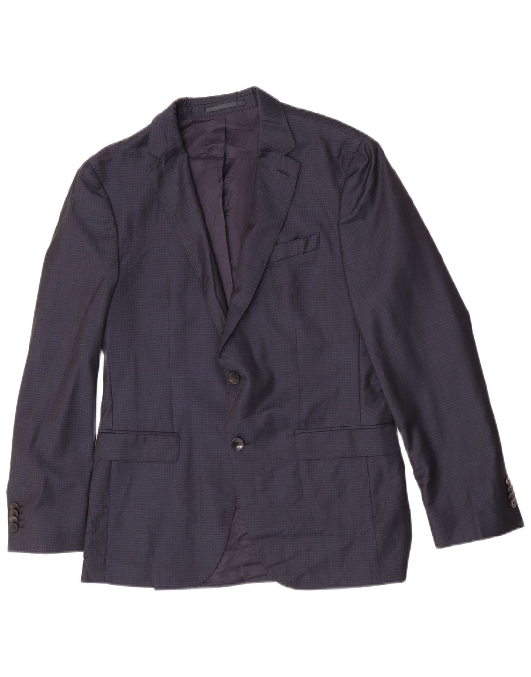 Jachetă blazer pentru bărbați Hugo Boss, cu 2 nasturi, IT 48 Medium Bleumarin Vichy