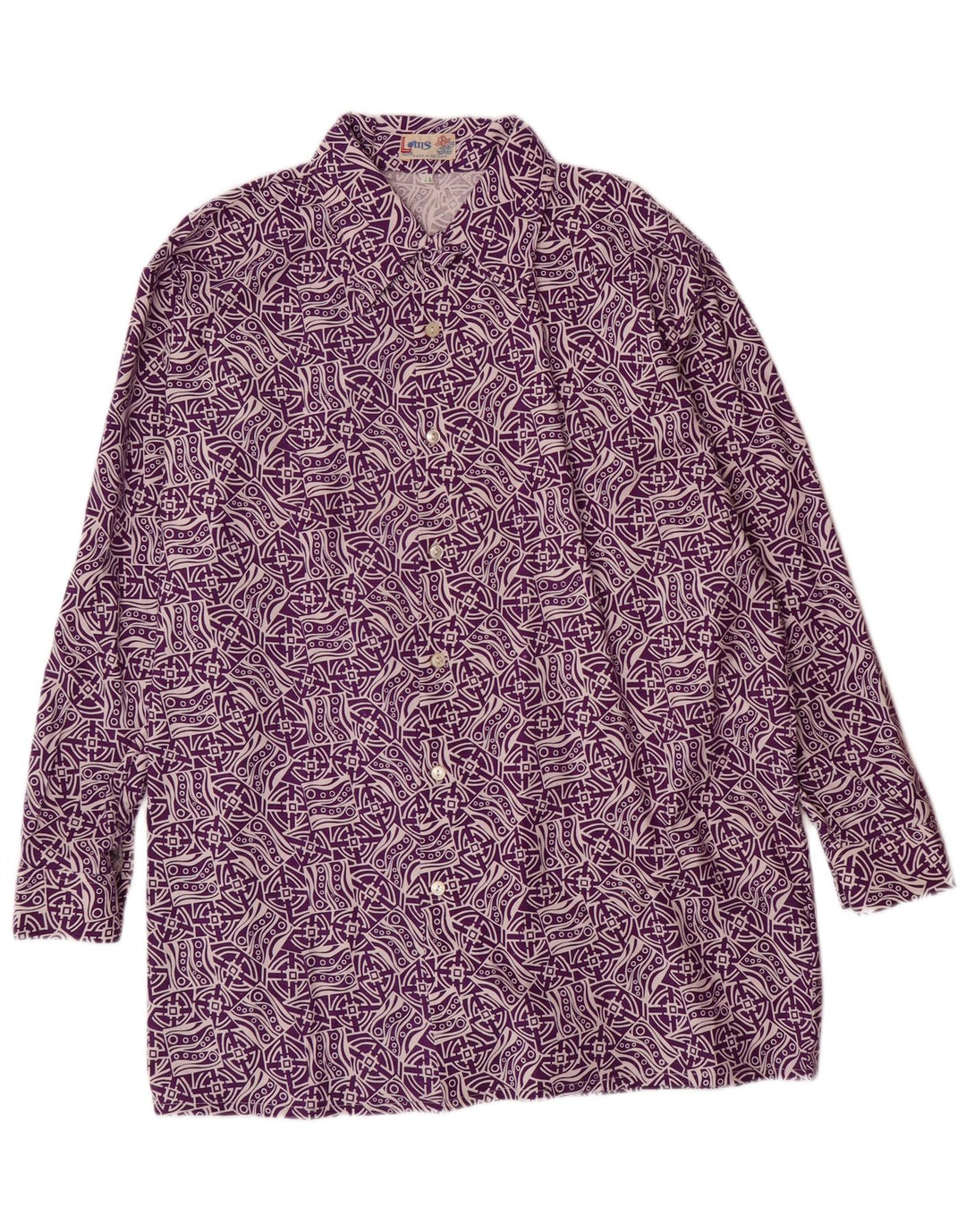 Cămașă pentru bărbați VINTAGE cu model abstract Mărimea 44 XL violet