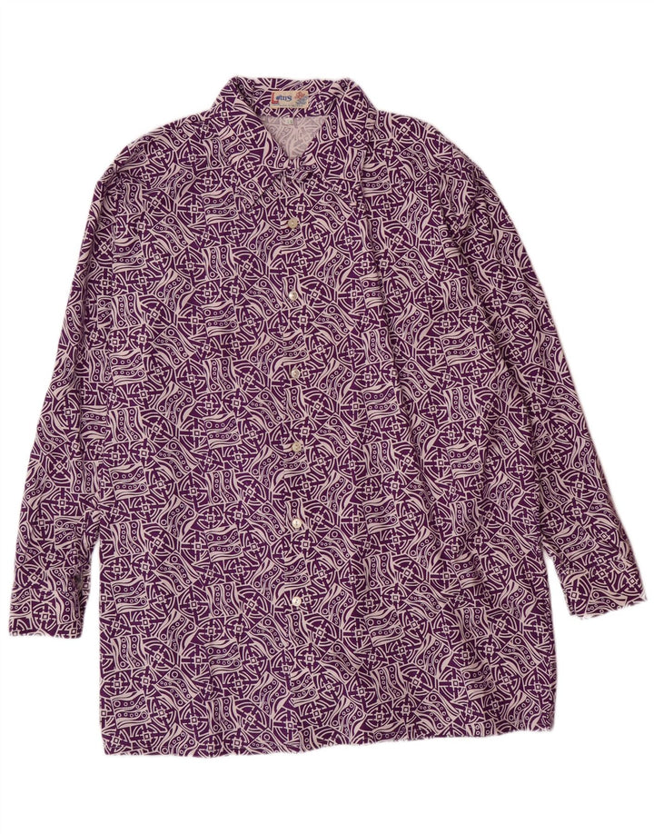 Cămașă pentru bărbați VINTAGE cu model abstract Mărimea 44 XL violet