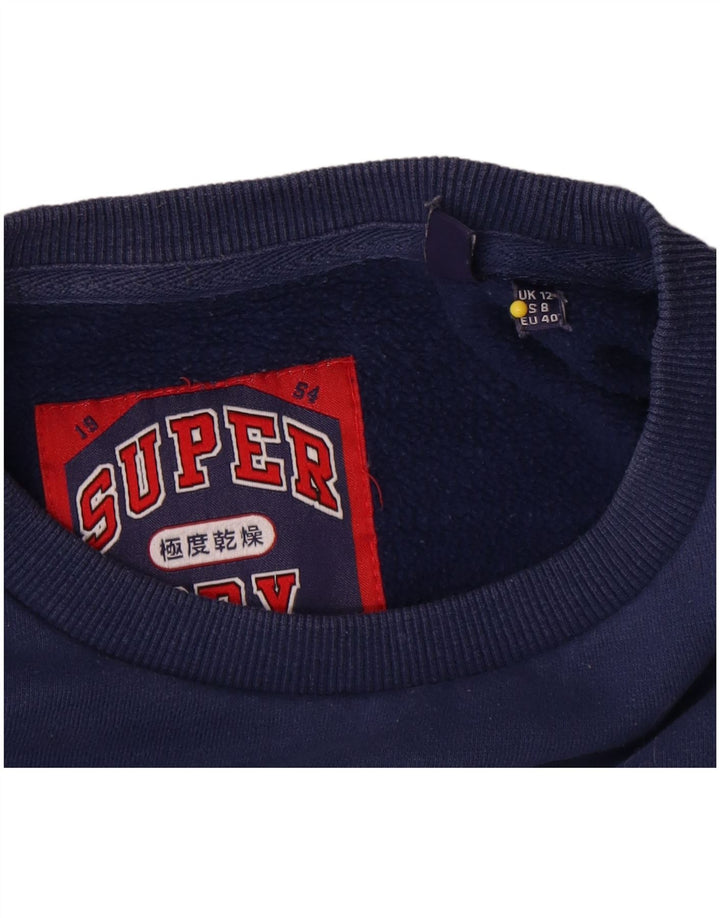 Pulover supradimensionat cu grafic Superdry pentru femei UK 12 Medium Bleumarin