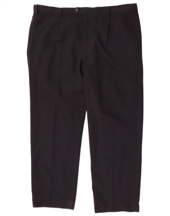 Pantaloni de costum pentru bărbați Marks & Spencer, cu ajustare normală, L40 L29, poliester bleumarin