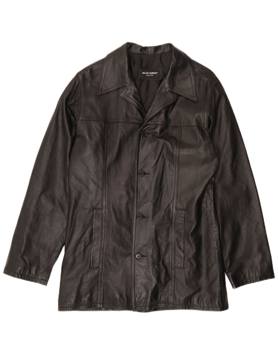 HELEN HUBERT Jachetă de piele pentru bărbați UK 38 Medium Black Leather