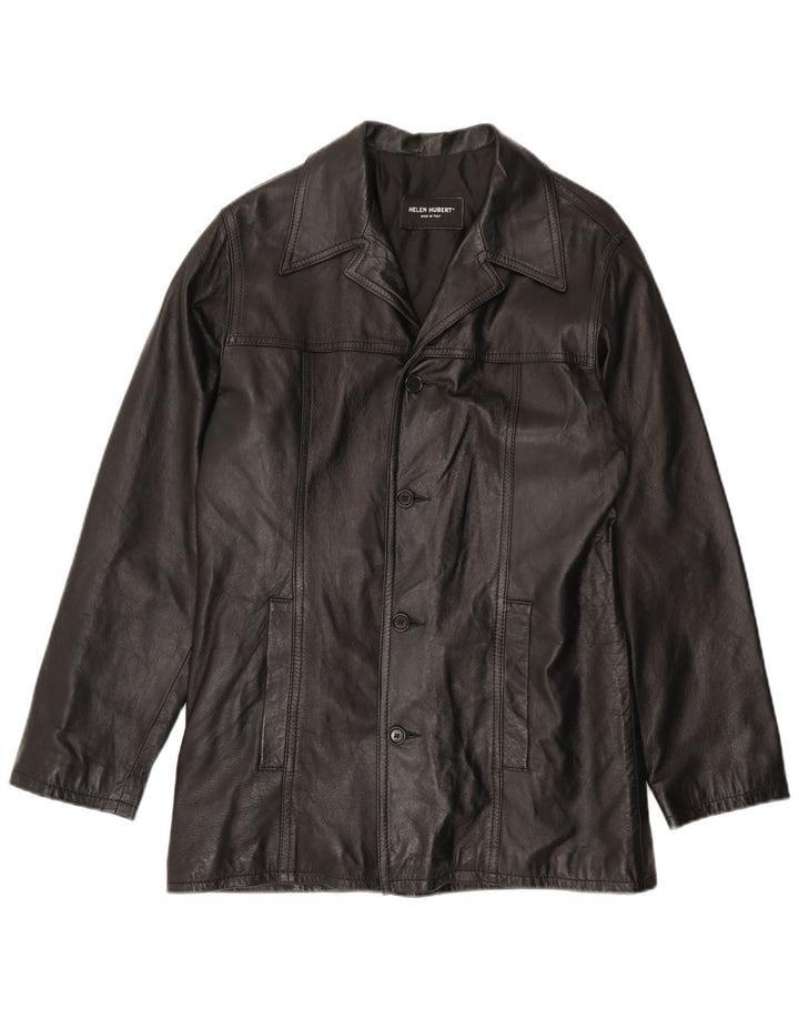 HELEN HUBERT Jachetă de piele pentru bărbați UK 38 Medium Black Leather