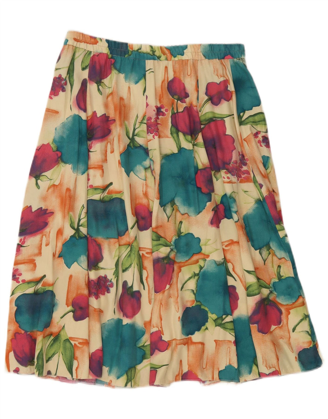 Fusta A-Line pentru femei VINTAGE W32, mare, multicoloră, florală