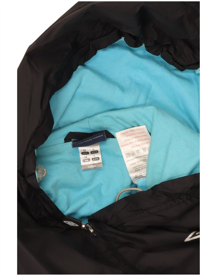 Jachetă de vânt cu glugă Umbro pentru femei UK 14 Poliester mediu negru