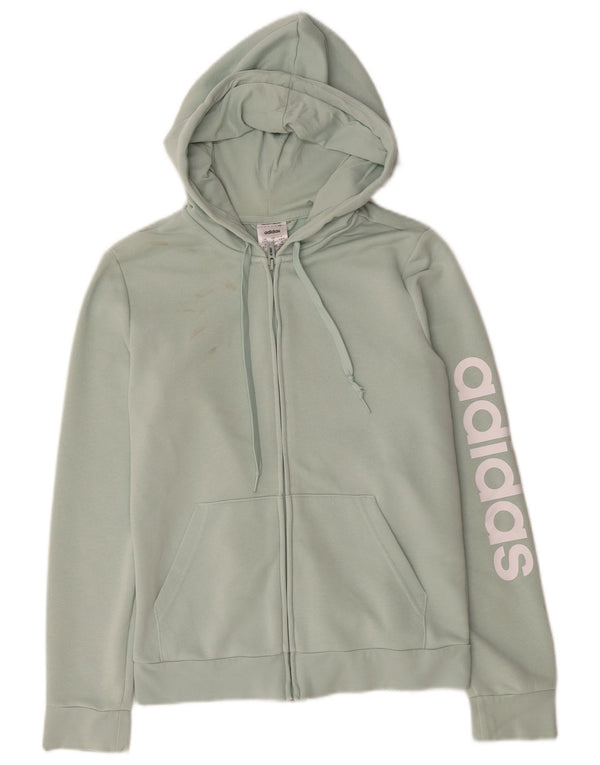 Pulover Adidas pentru femei Graphic Zip Hoodie UK 10 Bumbac verde mic