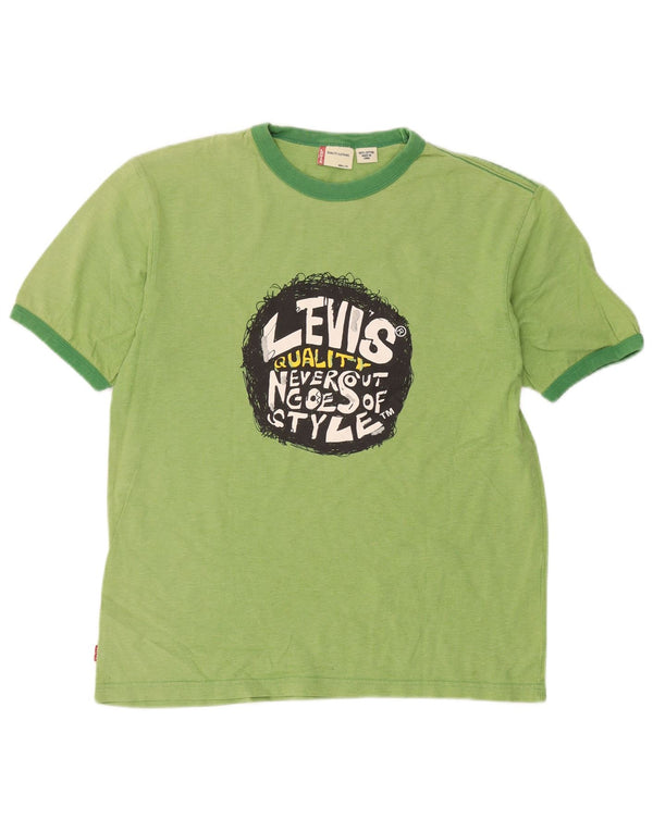 Tricou grafic Levi's pentru femei Top UK 16 Large Green Bumbac