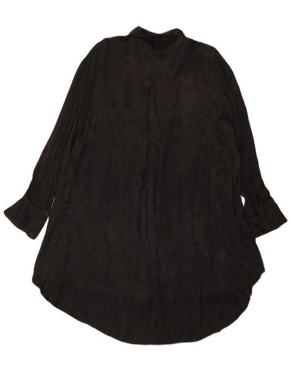 Rochie cămașă supradimensionată pentru femei Zara UK 10 Small Black Viscose