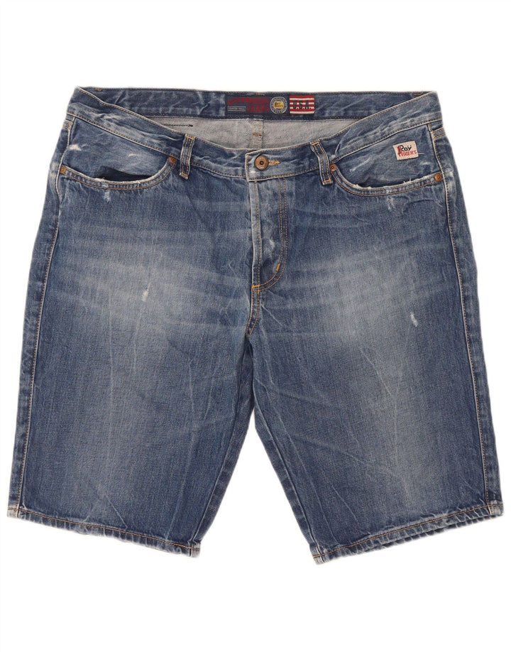 Pantaloni scurți din denim învechit Thanaz pentru bărbați Roy Rogers IT 50 Large W36 Blue