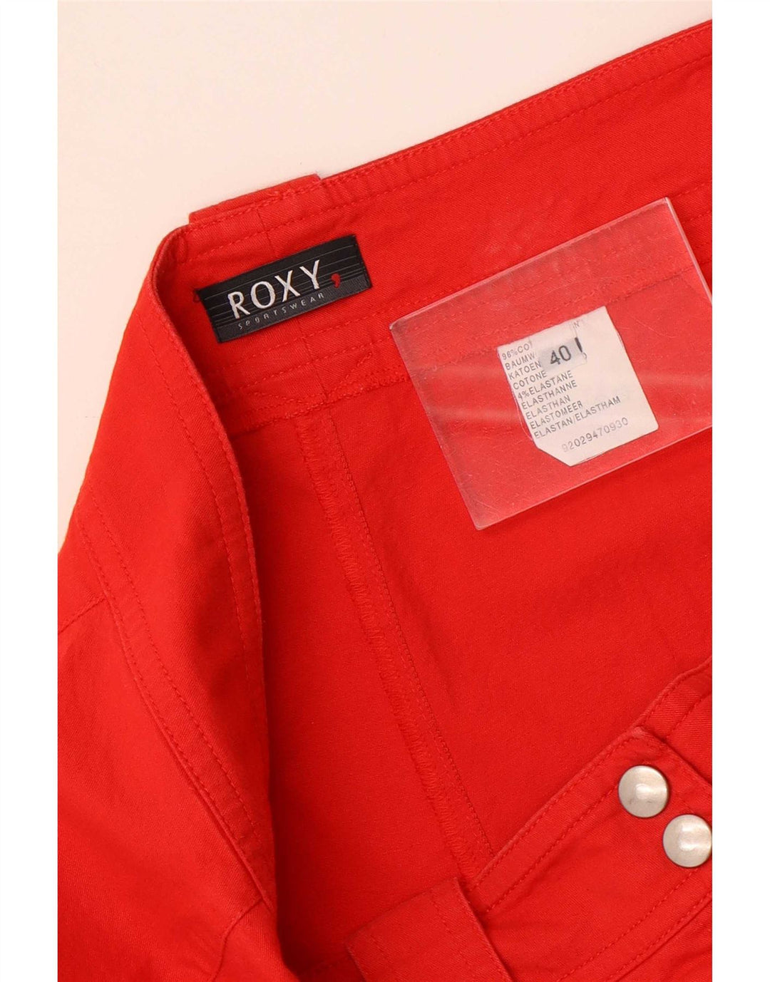 Pantaloni Drepți Cropped Roxy Femei EU 40 Mediu L30 L23 Bumbac Roșu