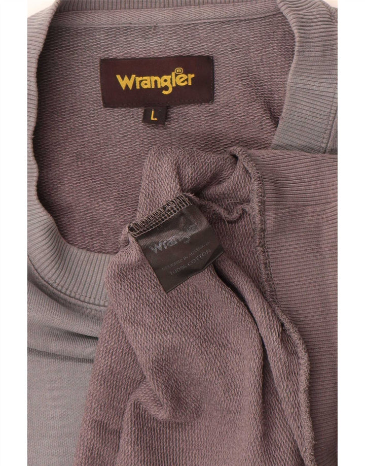 Hanorac grafic pentru bărbați Wrangler Pulover mare din bumbac gri