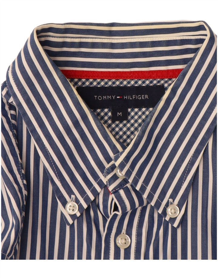 Cămașă Tommy Hilfiger pentru bărbați, bumbac cu dungi albastre medii