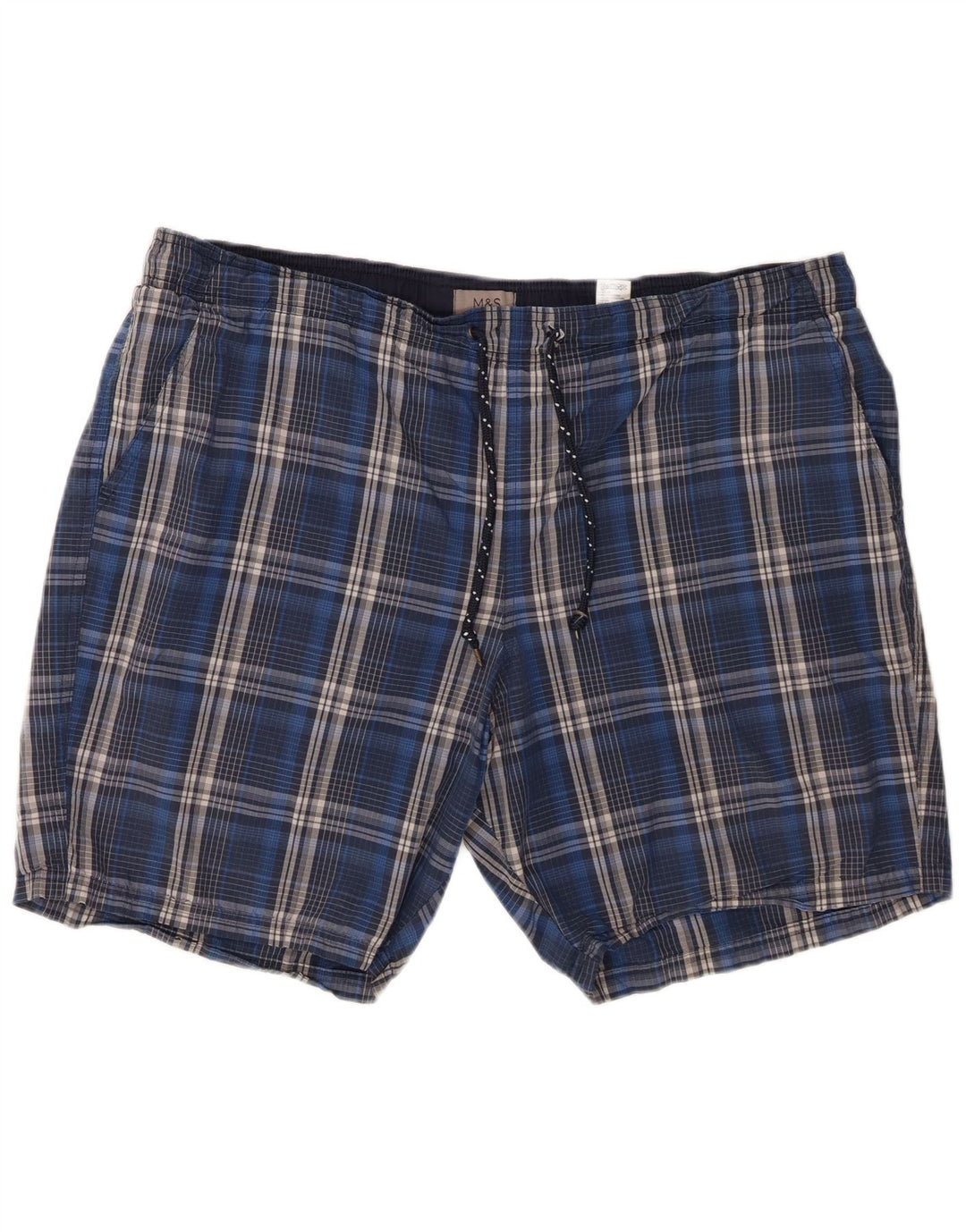 Pantaloni scurți de înot pentru bărbați Marks & Spencer, 2XL, bumbac cu carouri albastre