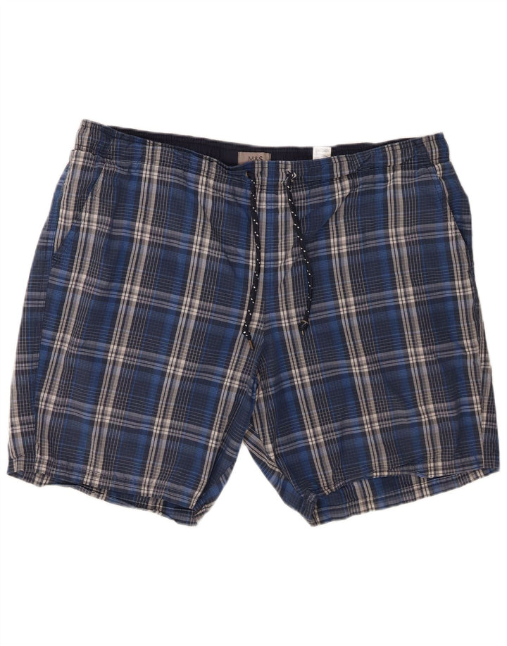 Pantaloni scurți de înot pentru bărbați Marks & Spencer, 2XL, bumbac cu carouri albastre