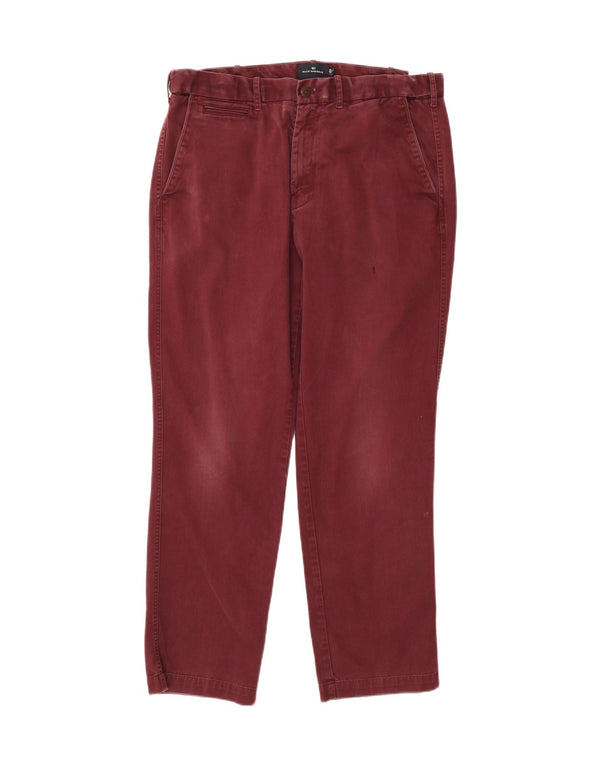 Marks & Spencer Pantaloni Chino Drepți Blue Harbour pentru bărbați W36 L31 Burgundy