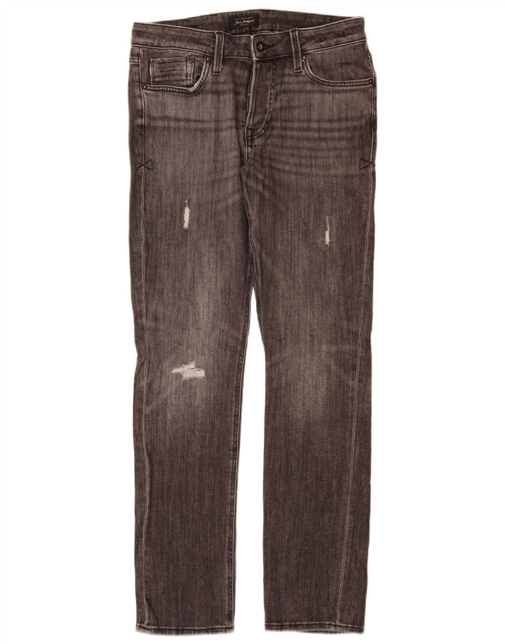 Blugi slim pentru bărbați Jack & Jones Distressed W31 L34 bumbac gri