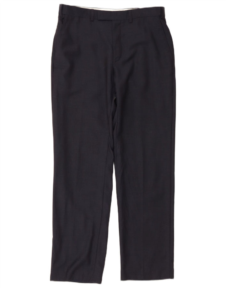 Marks & Spencer Pantaloni drepți pentru bărbați L32 L31 Lână bleumarin