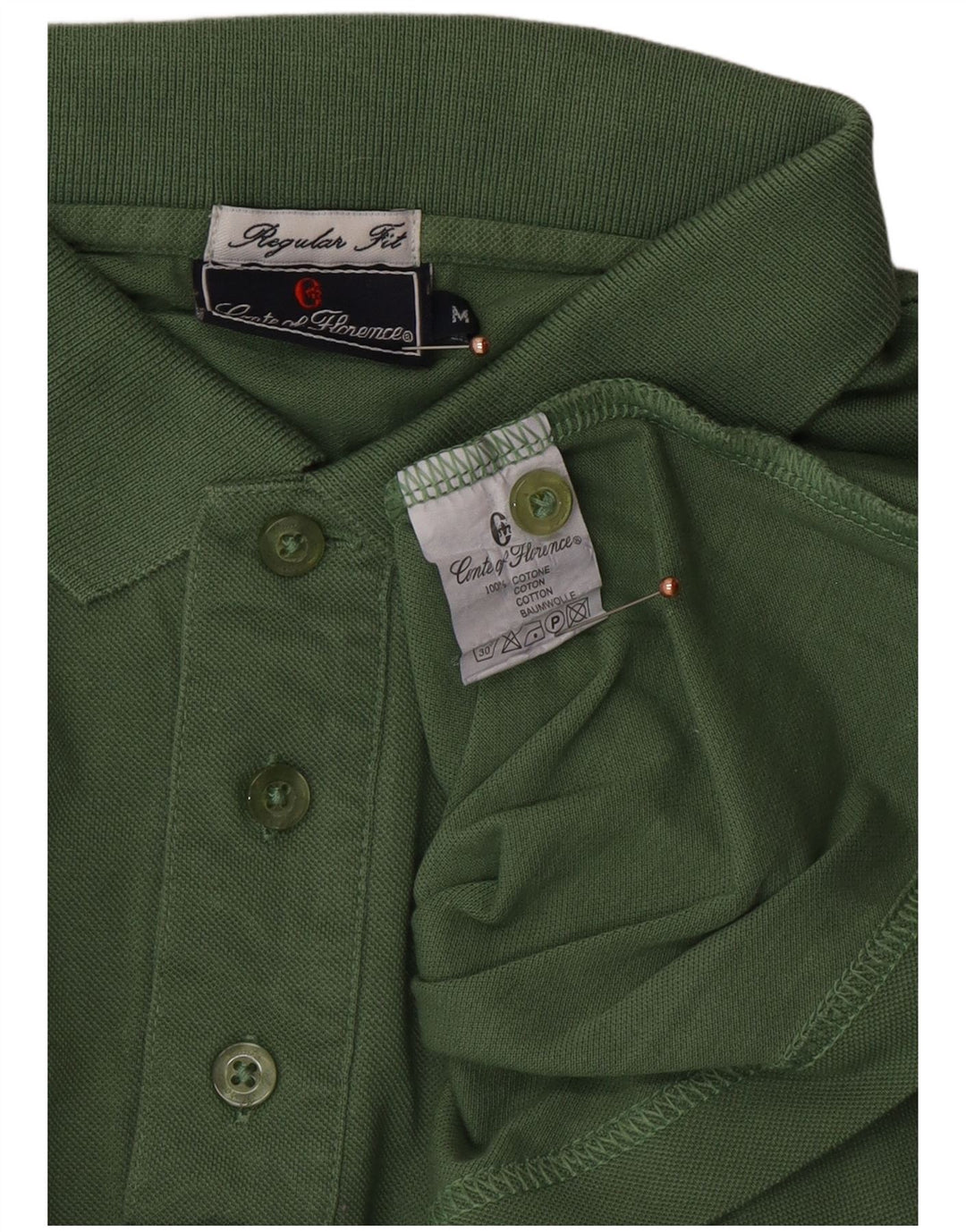 Tricou polo pentru bărbați CONTE OF FLORENCE, cu mânecă lungă, de culoare normală, verde mediu