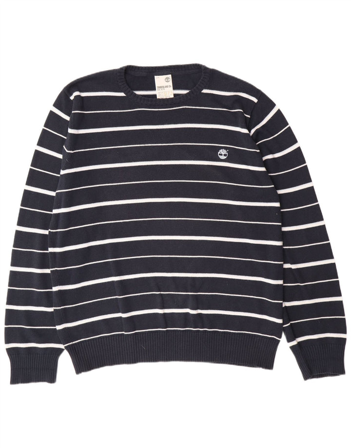 Pulover pentru bărbați TIMBERLAND cu gât crew pulover XL, bumbac cu dungi bleumarin