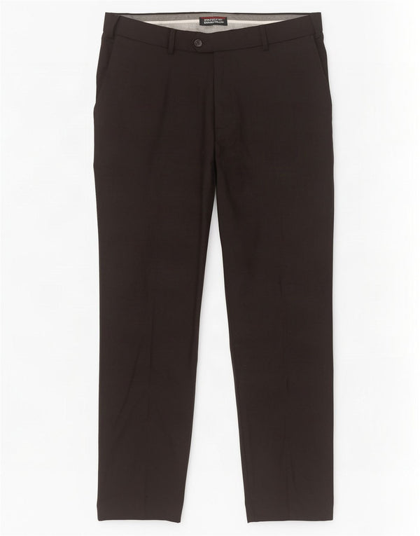 Marks & Spencer Pantaloni de costum drepți croiți pentru bărbați L38 L31 Lână neagră