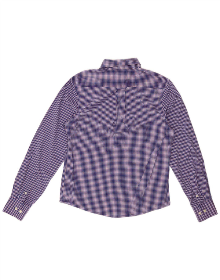 Cămașă IZOD pentru bărbați, slim fit, din bumbac, albastru Gingham