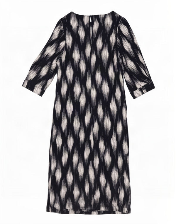 Marks & Spencer Womens 3/4 Sleeve Maxi Dress UK 16 Large Navy Blue Ikat