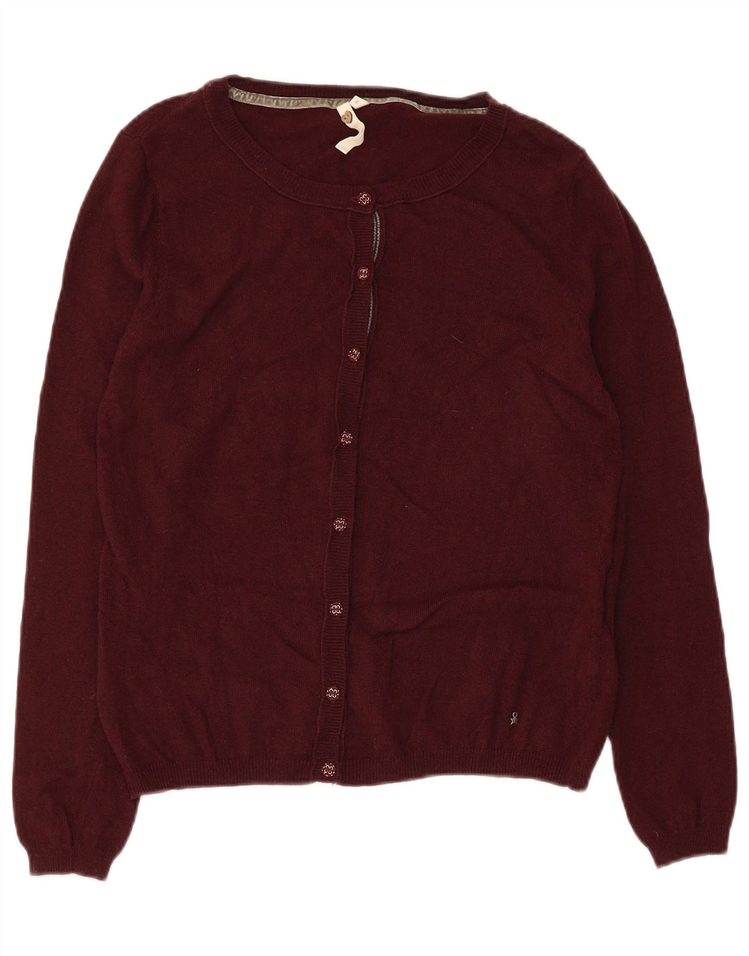 WHITE STUFF Pulover cardigan pentru femei UK 14 Medium Maroon Viscose