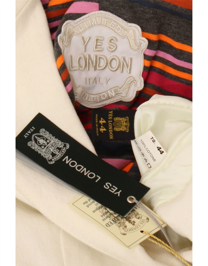 Yes London Jachetă Blazer pentru Damă cu 2 Nasturi IT 44 Bumbac Alb Mediu