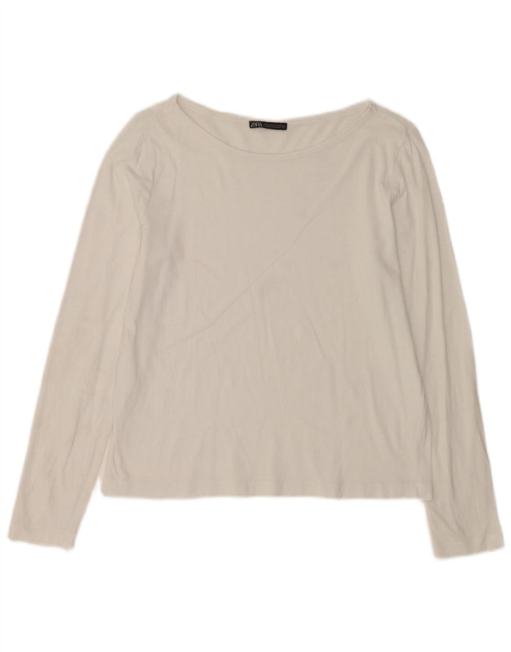 Top pentru femei Zara cu mânecă lungă UK 14 Medium White