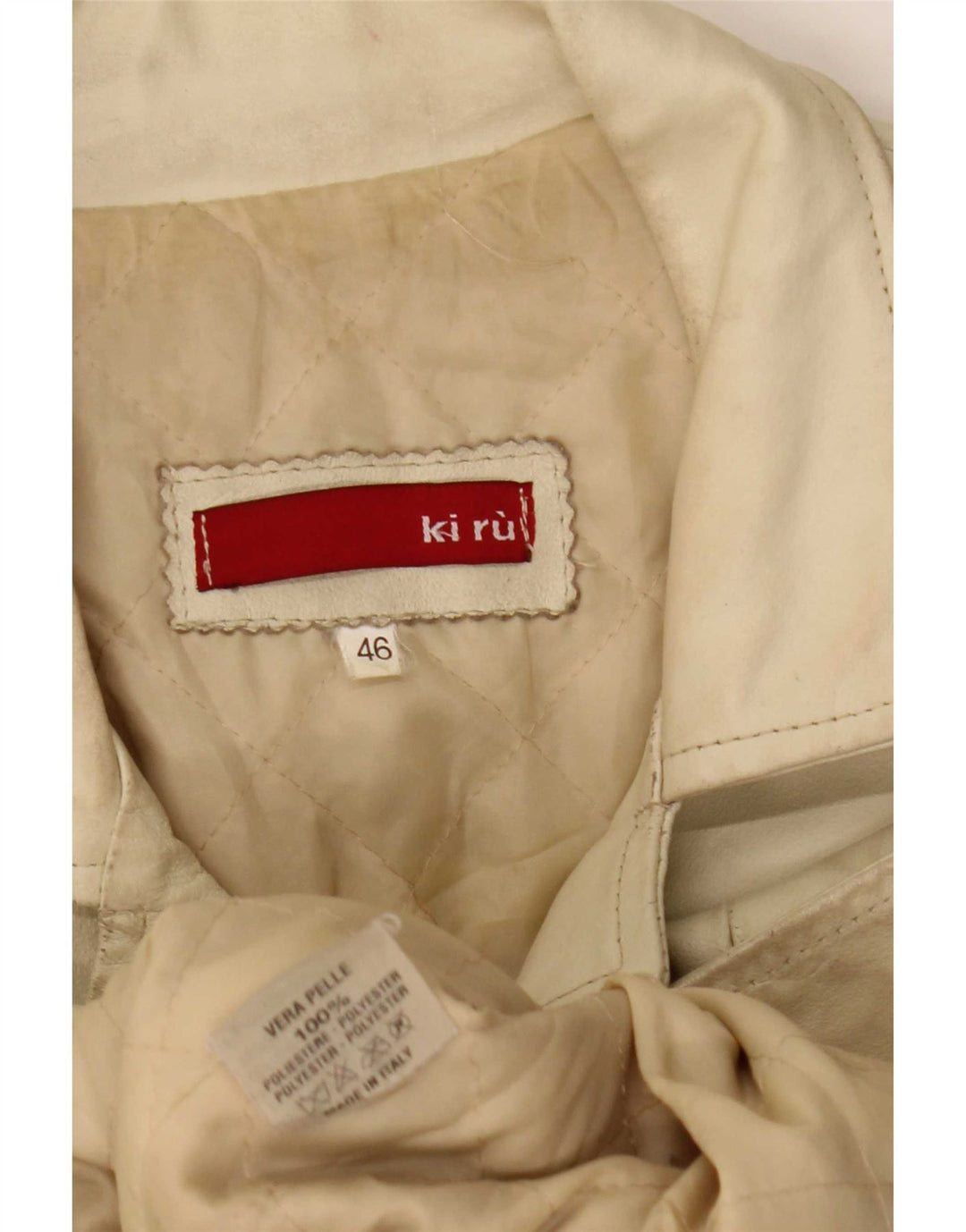 Palton din piele vintage pentru femei IT 46 mare bej