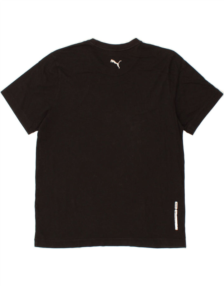 PUMA Mens Graphic T-Shirt Top Large Black Cotton Vintage Puma and Second-Hand Puma from Messina Hembry 
