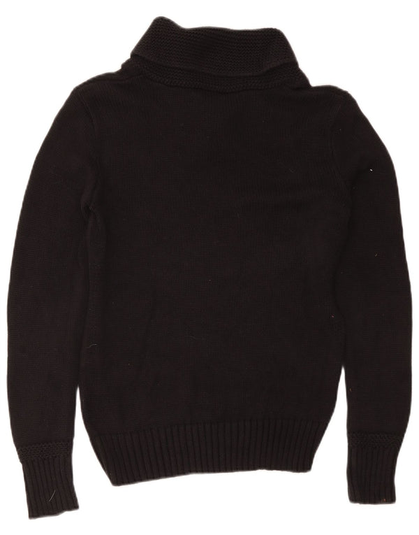Pulover pentru femei Ralph Lauren cu gât șal, bumbac mediu negru UK 12