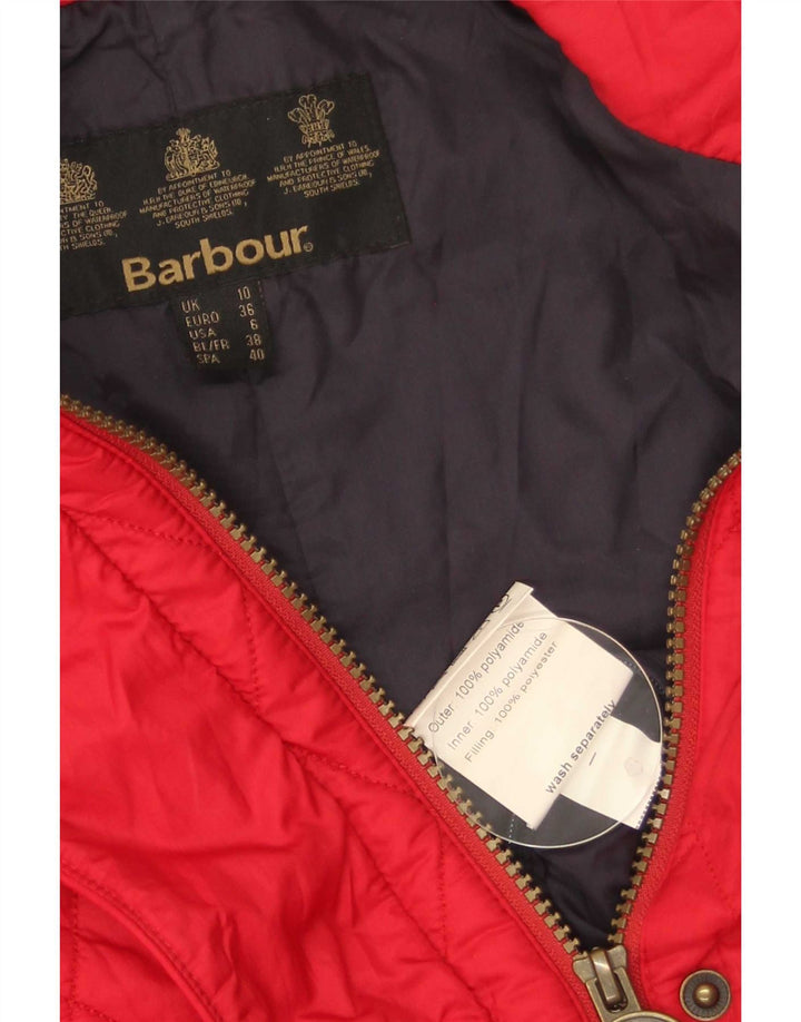 Jachetă matlasată Barbour pentru femei UK 10 Poliamidă roșie mică