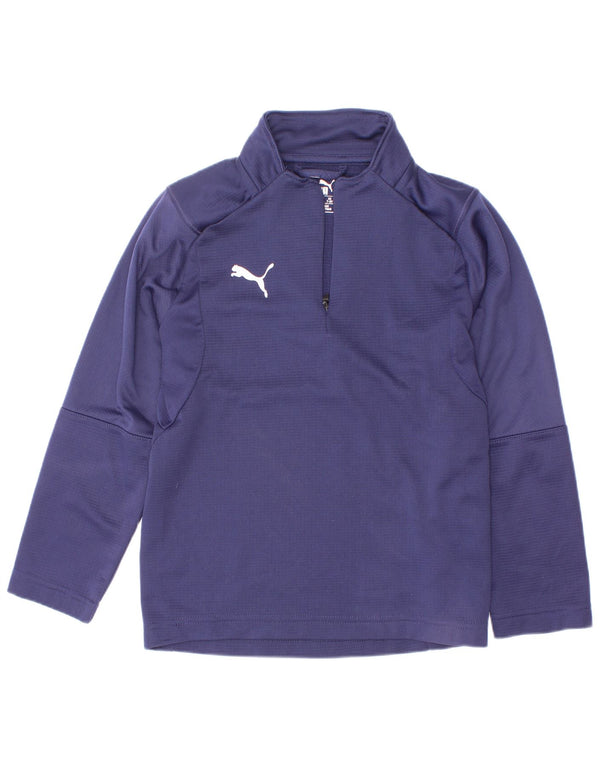 Trening Puma Boys Zip Neck Pullover Top 7-8 ani Bleumarin