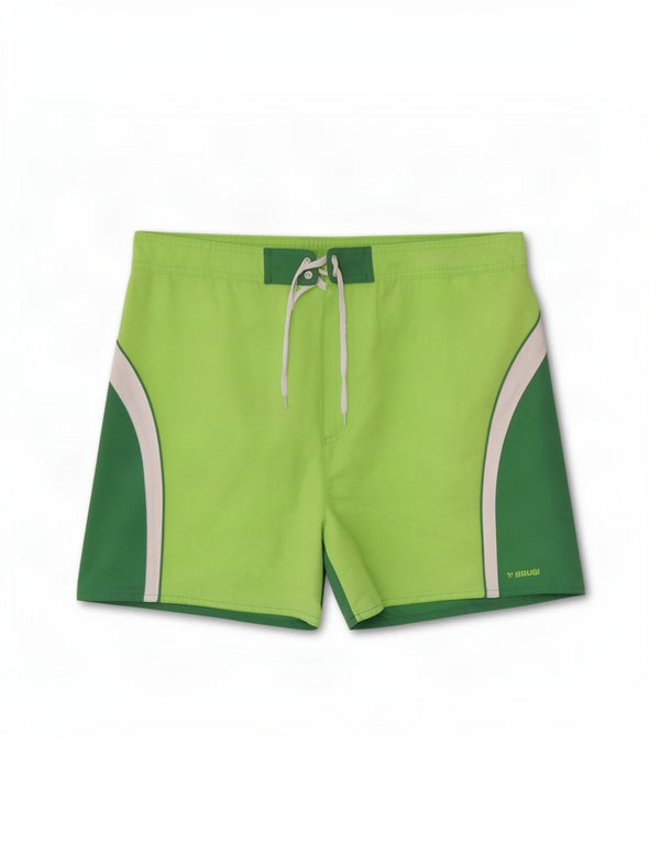 Pantaloni scurți de înot Brugi pentru bărbați XL, verde, poliester color bloc