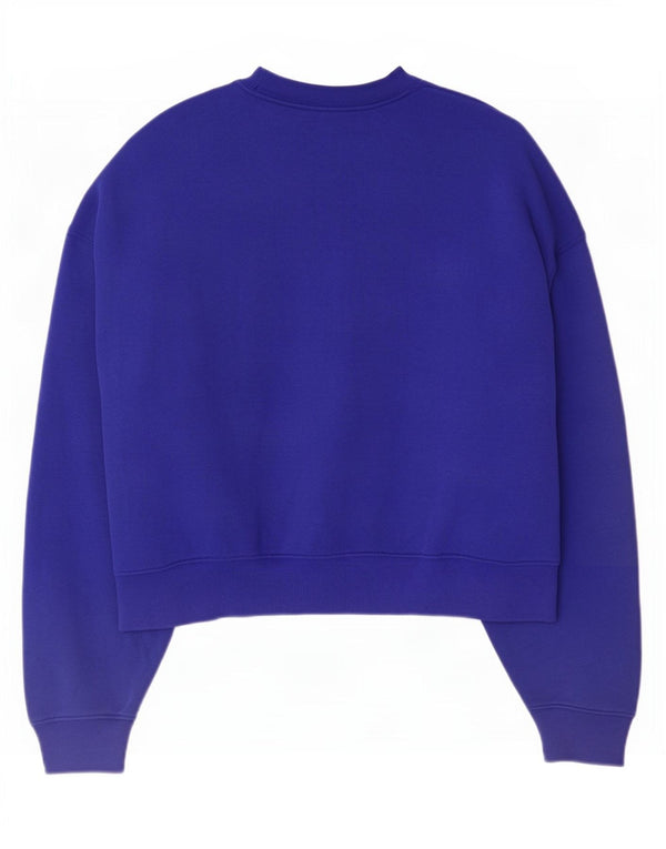 Pulover adidas supradimensionat pentru femei UK 12/14 bumbac albastru mediu