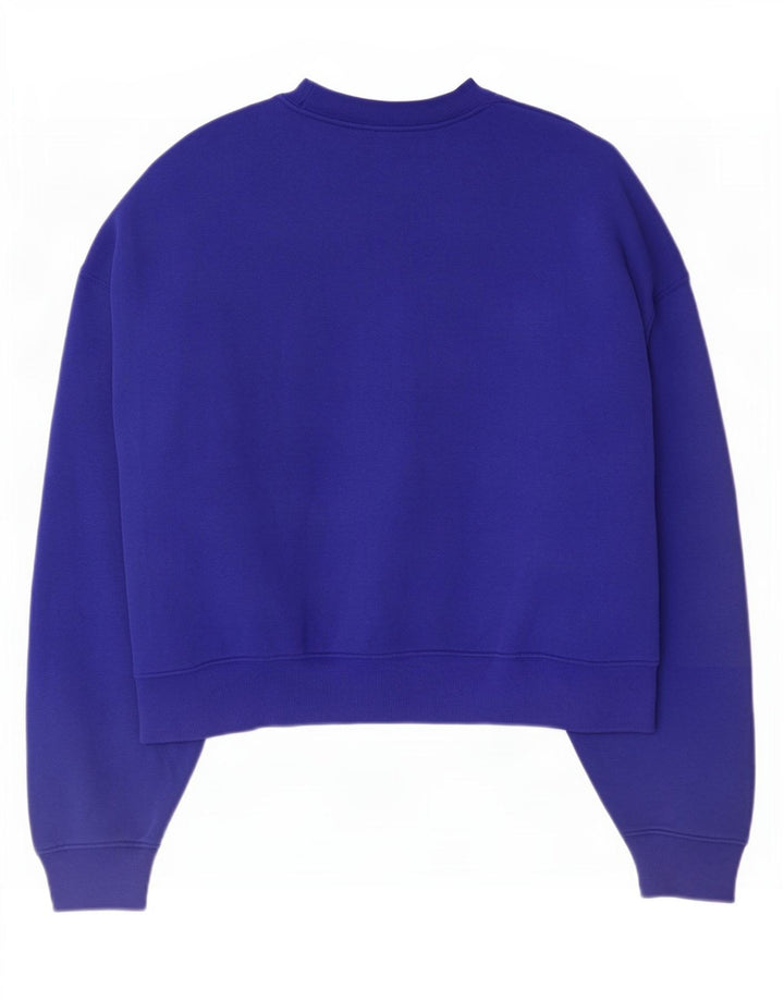 Pulover adidas supradimensionat pentru femei UK 12/14 bumbac albastru mediu