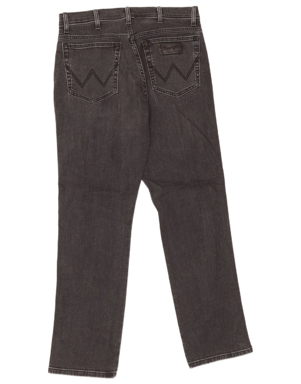 Blugi drepte stretch pentru bărbați Wrangler Texas W34 L32 bumbac negru